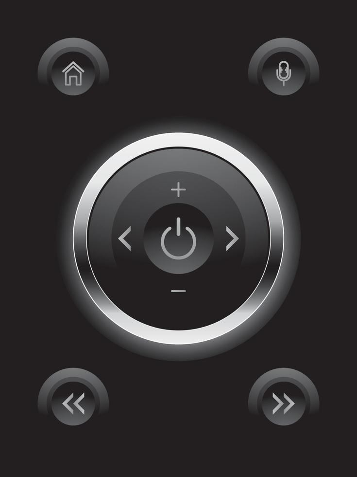 Button circle icon blak on dark background vector