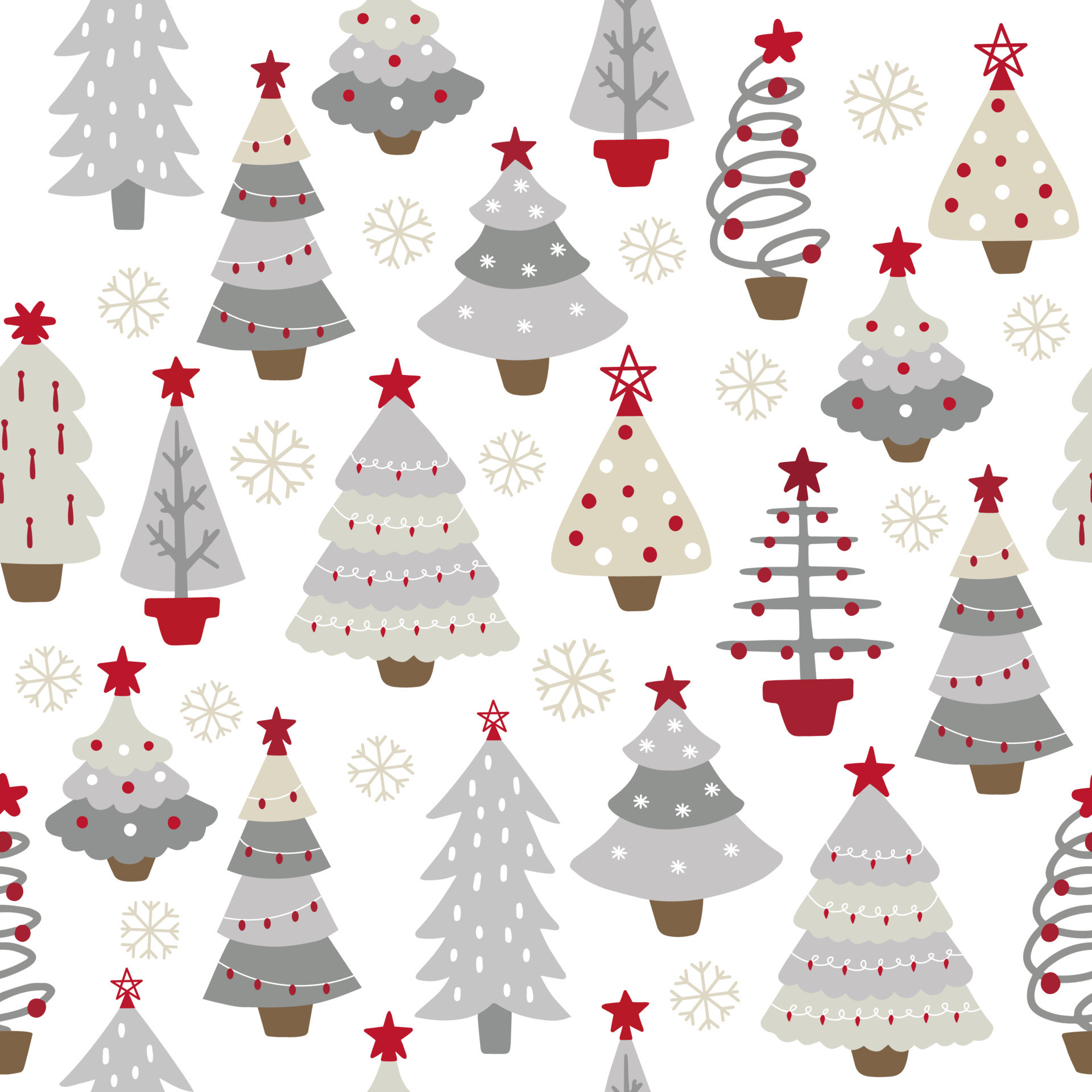 Hand draw Christmas Tree Seamless Pattern black and white colors.  Monochrome Vector Simple Scandinavian Background. Ink Doodle texture for  New Year 20 Stock Vector Image & Art - Alamy