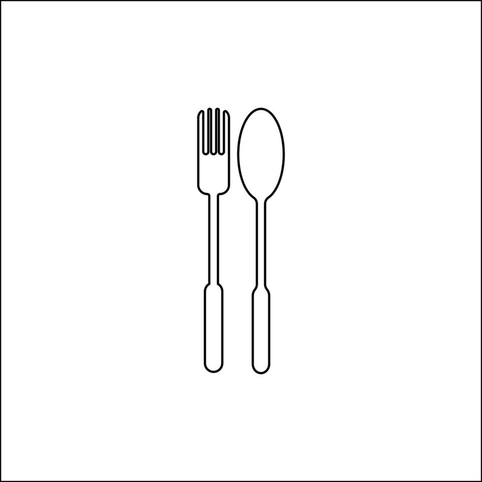 spoon and fork icon vector illustration image