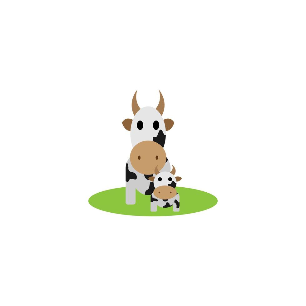 diseño de ilustración de vector de icono de vaca