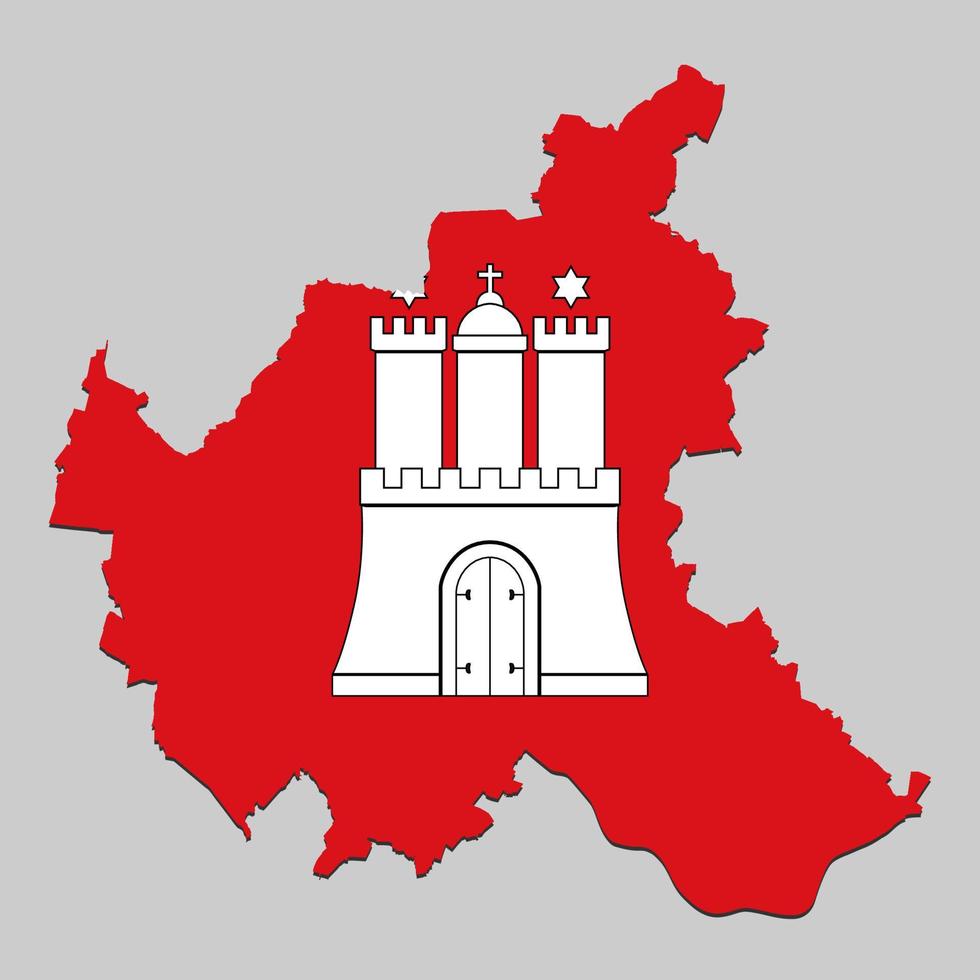 Map with national flag vector