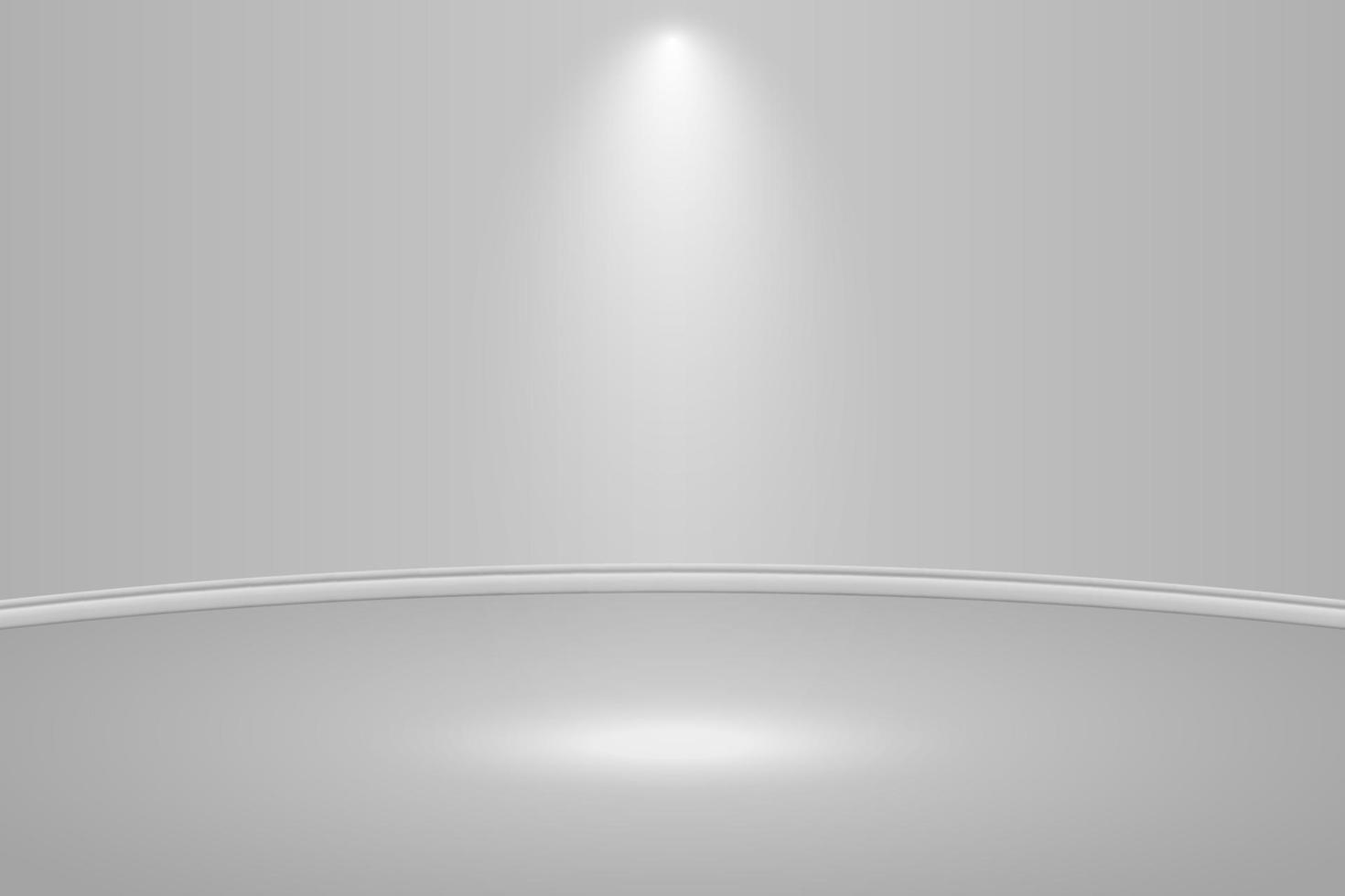 Empty white round studio room vector