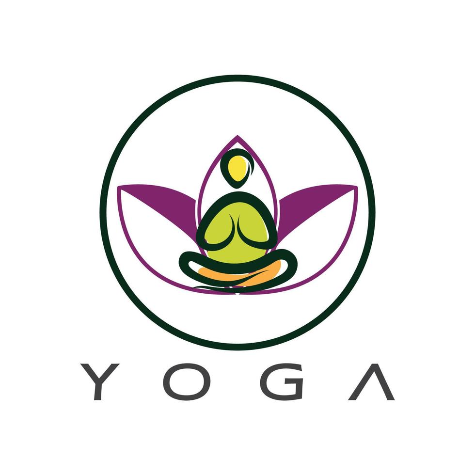logo design of people doing yoga symbol icon illustration vector
