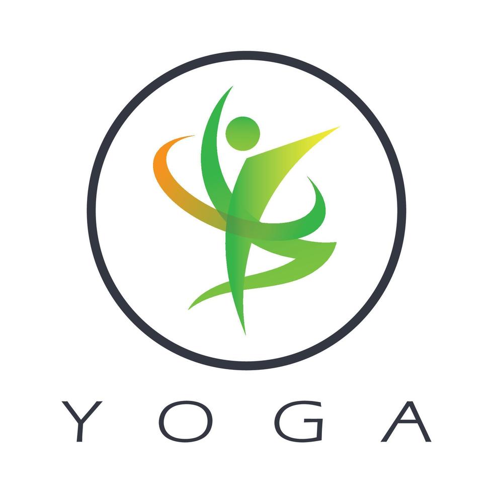 logo design of people doing yoga symbol icon illustration vector