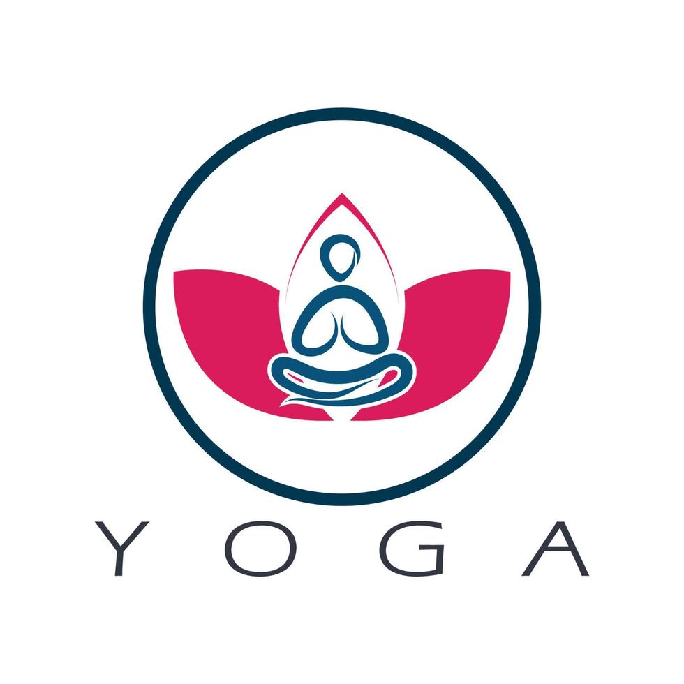 logo design of people doing yoga symbol icon illustration vector