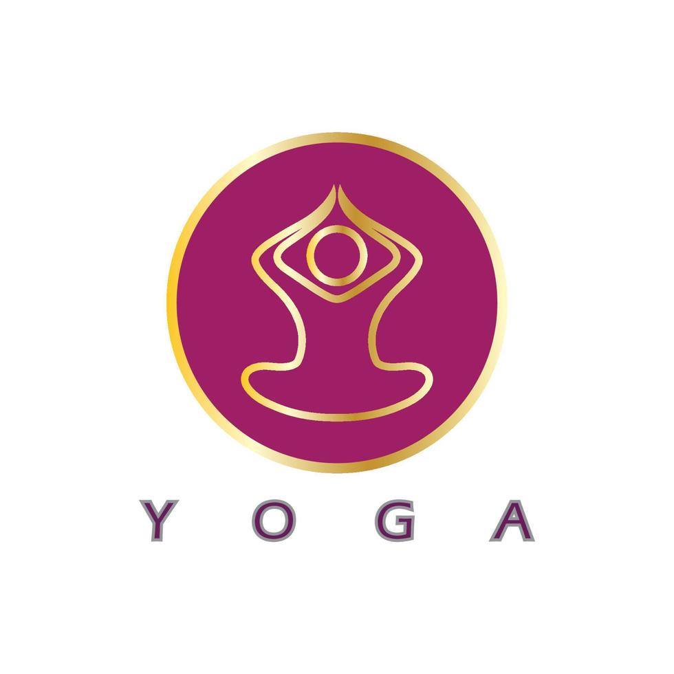 logo design of people doing yoga symbol icon illustration vector