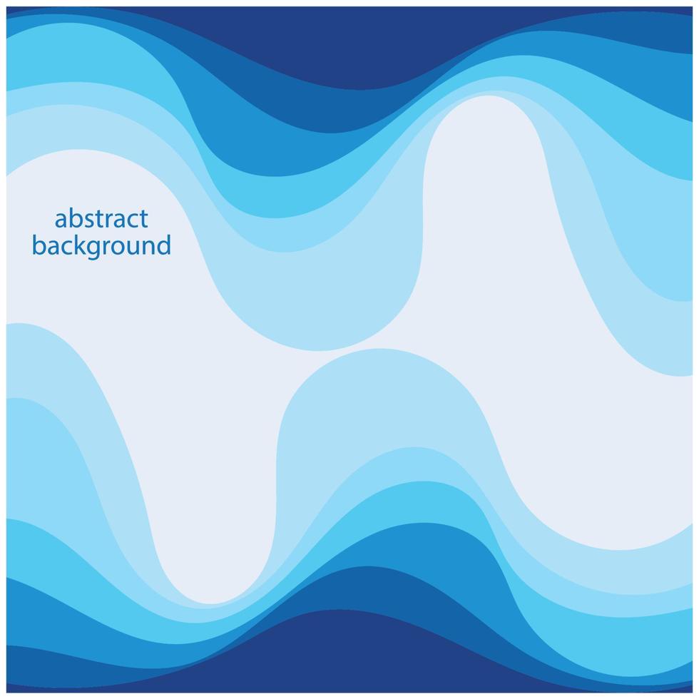 Ilustración de stock de diseño plano de fondo abstracto de vector de onda azul
