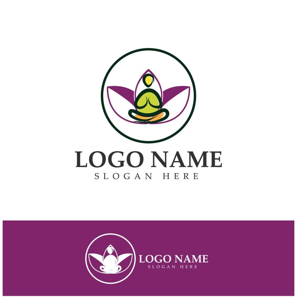 diseño de logotipo de personas que hacen yoga símbolo icono ilustración vector