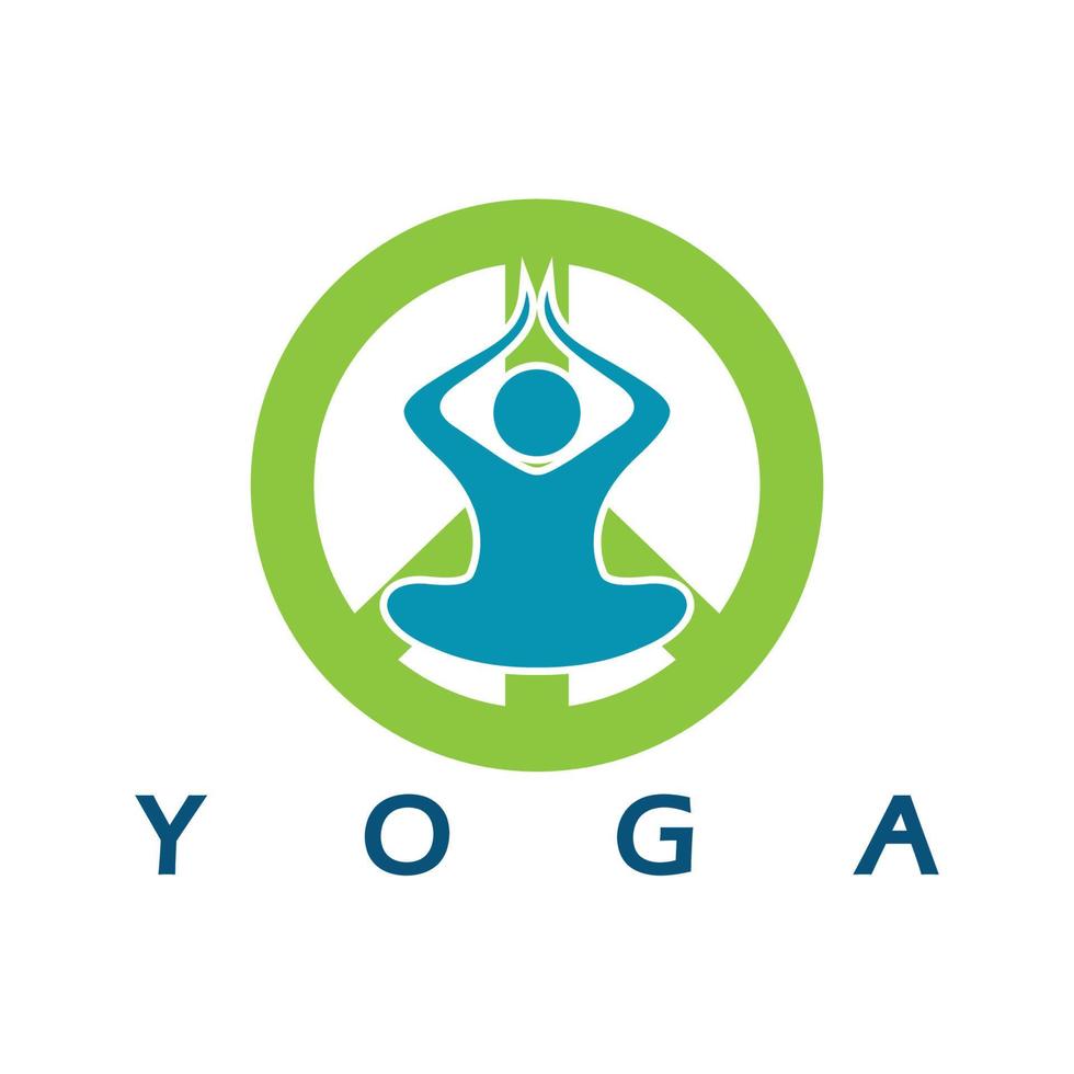 logo design of people doing yoga symbol icon illustration vector