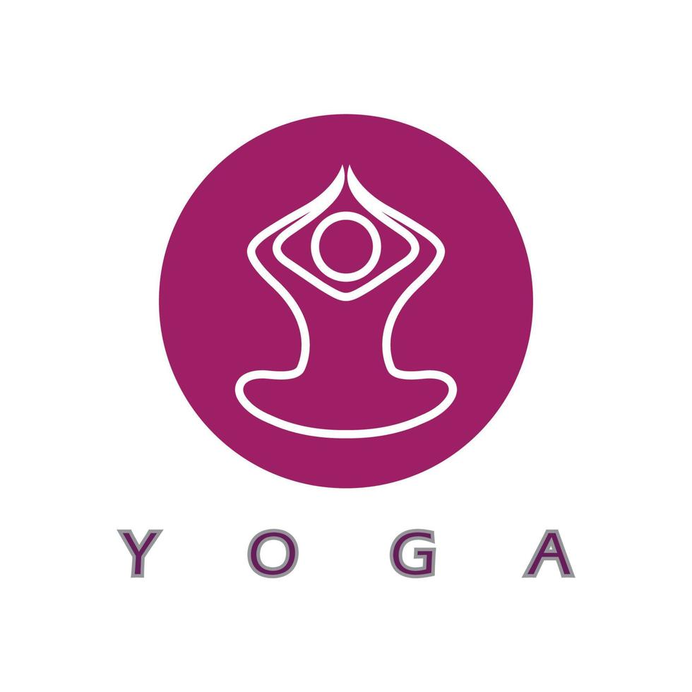 logo design of people doing yoga symbol icon illustration vector