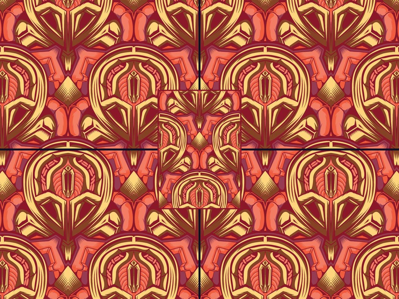 set color combination of seamless ornamental pattern vector