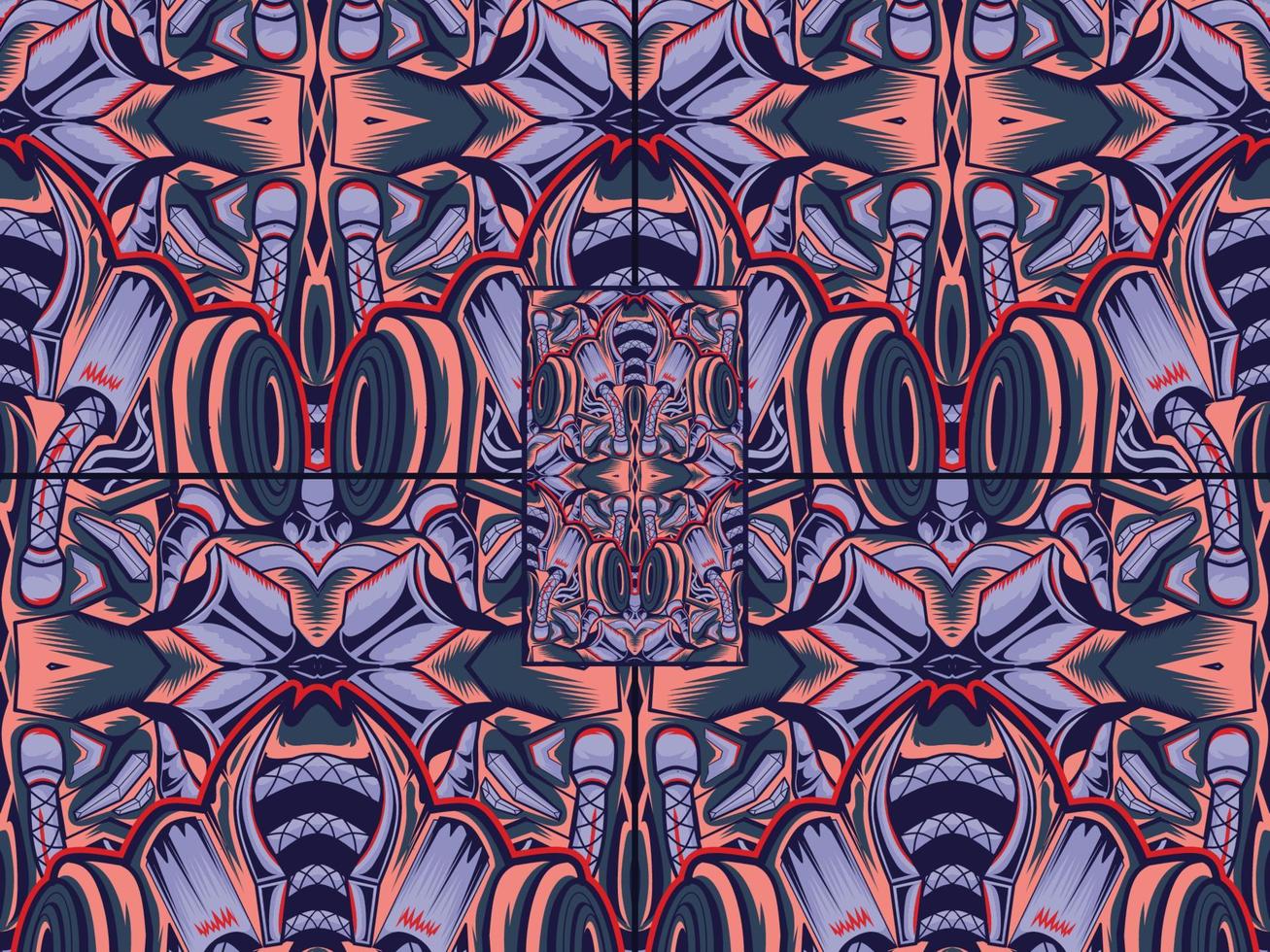 set color combination of seamless ornamental pattern vector