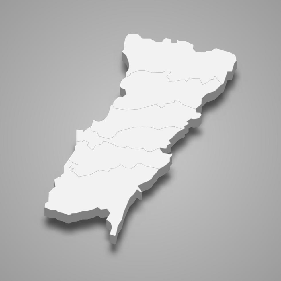 3d isometric map of Mount Lebanon is a Governorate of Lebanon 8046924 Vector Art at Vecteezy