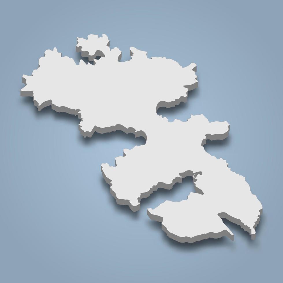 3d isometric map of Leros is an island in Dodecanese archipelago, Greece vector