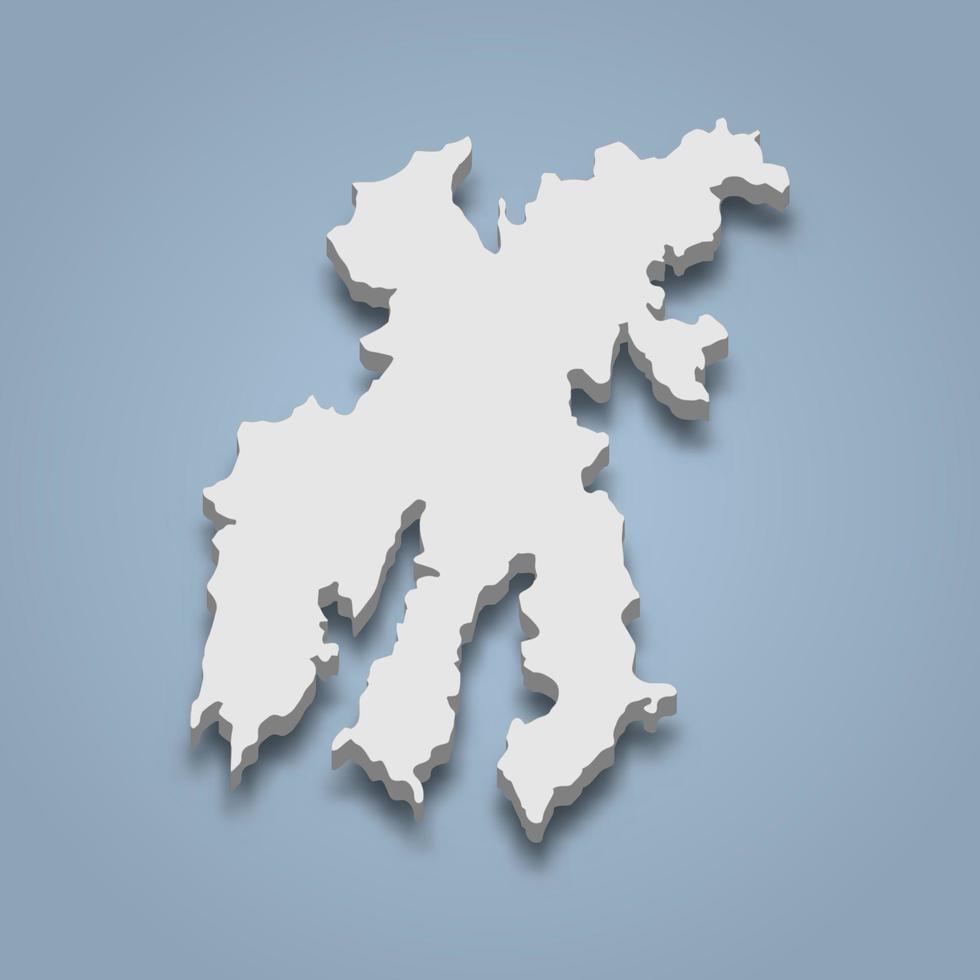 El mapa isométrico 3d de hook es una isla en las islas whitsunday vector