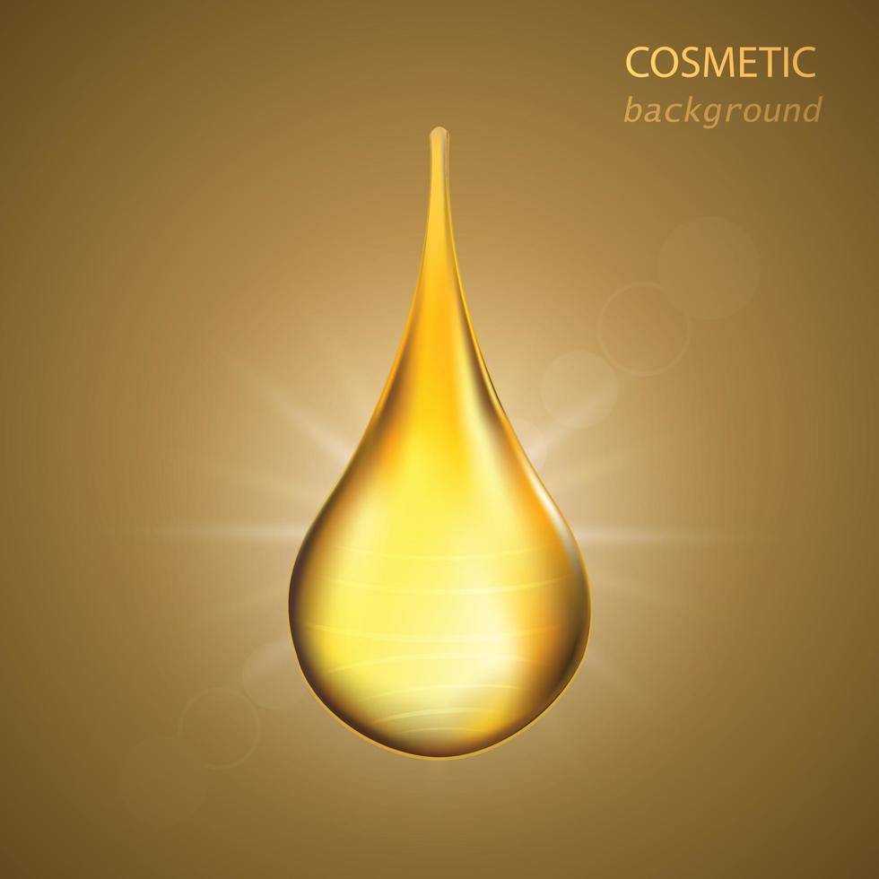 Cosmetic background with drop oil . Vector illustration
