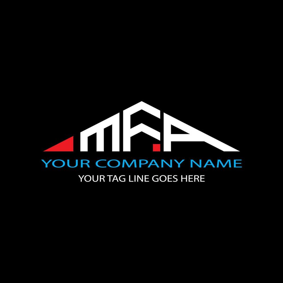 diseño creativo del logotipo de la letra mfa con gráfico vectorial vector