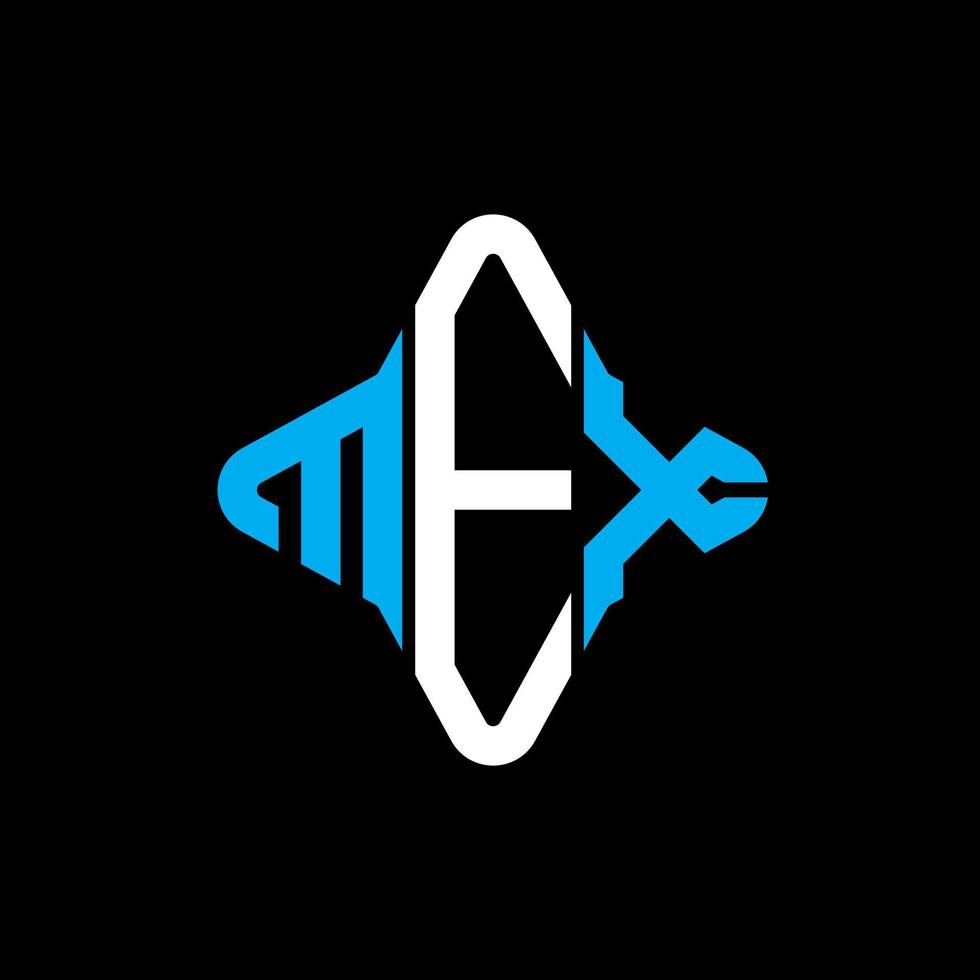 diseño creativo del logotipo de la letra mex con gráfico vectorial vector