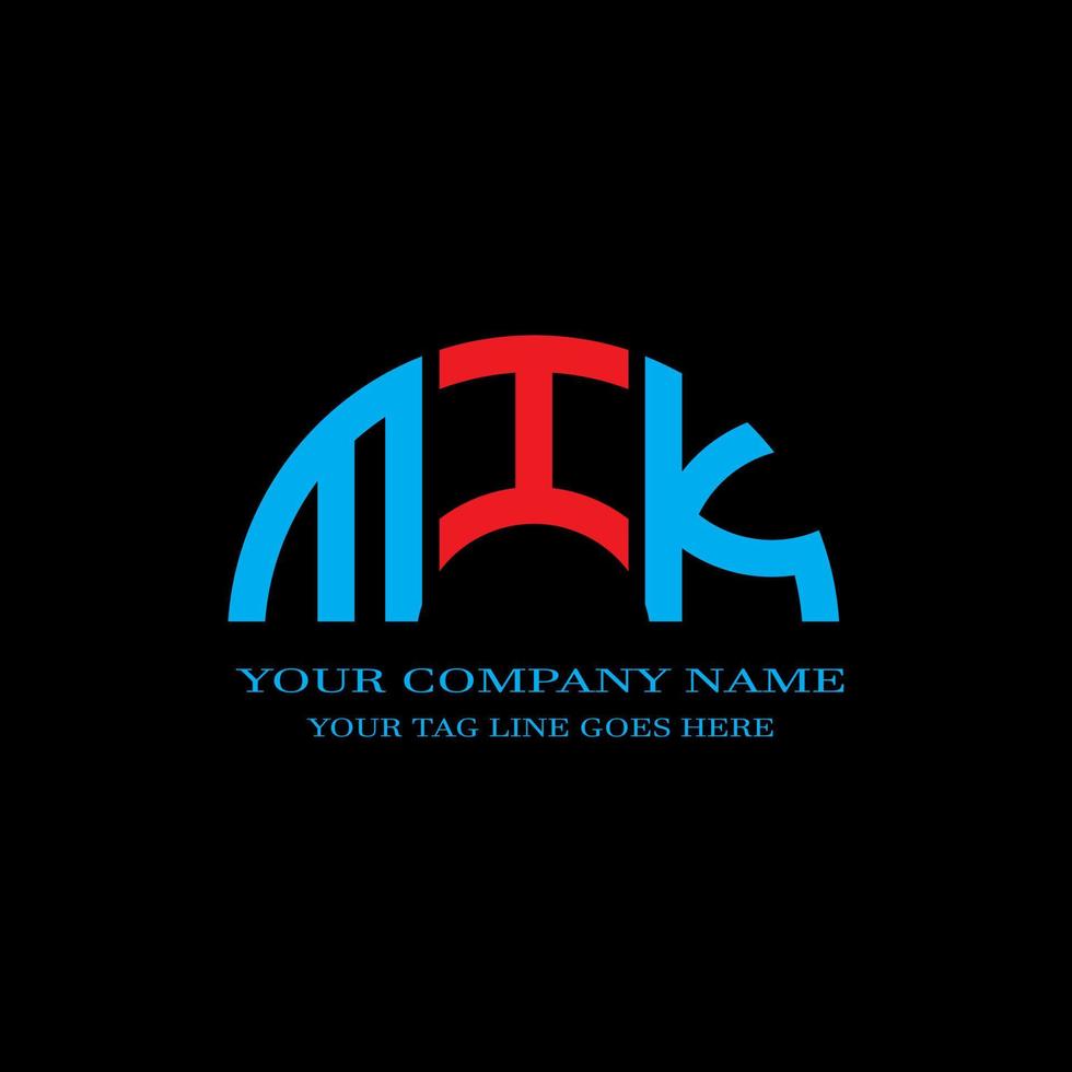 MIK letter logo creative design with vector graphic