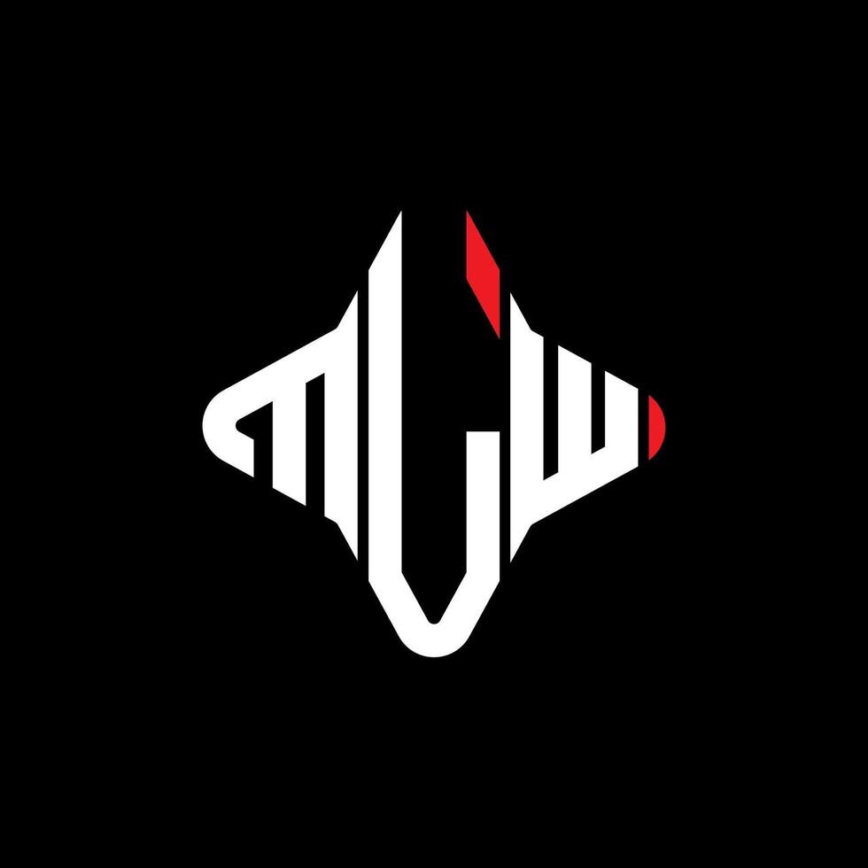 Diseño creativo del logotipo de la letra mlw con gráfico vectorial vector