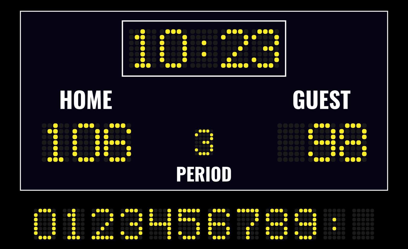 LED digital scoreboard vector