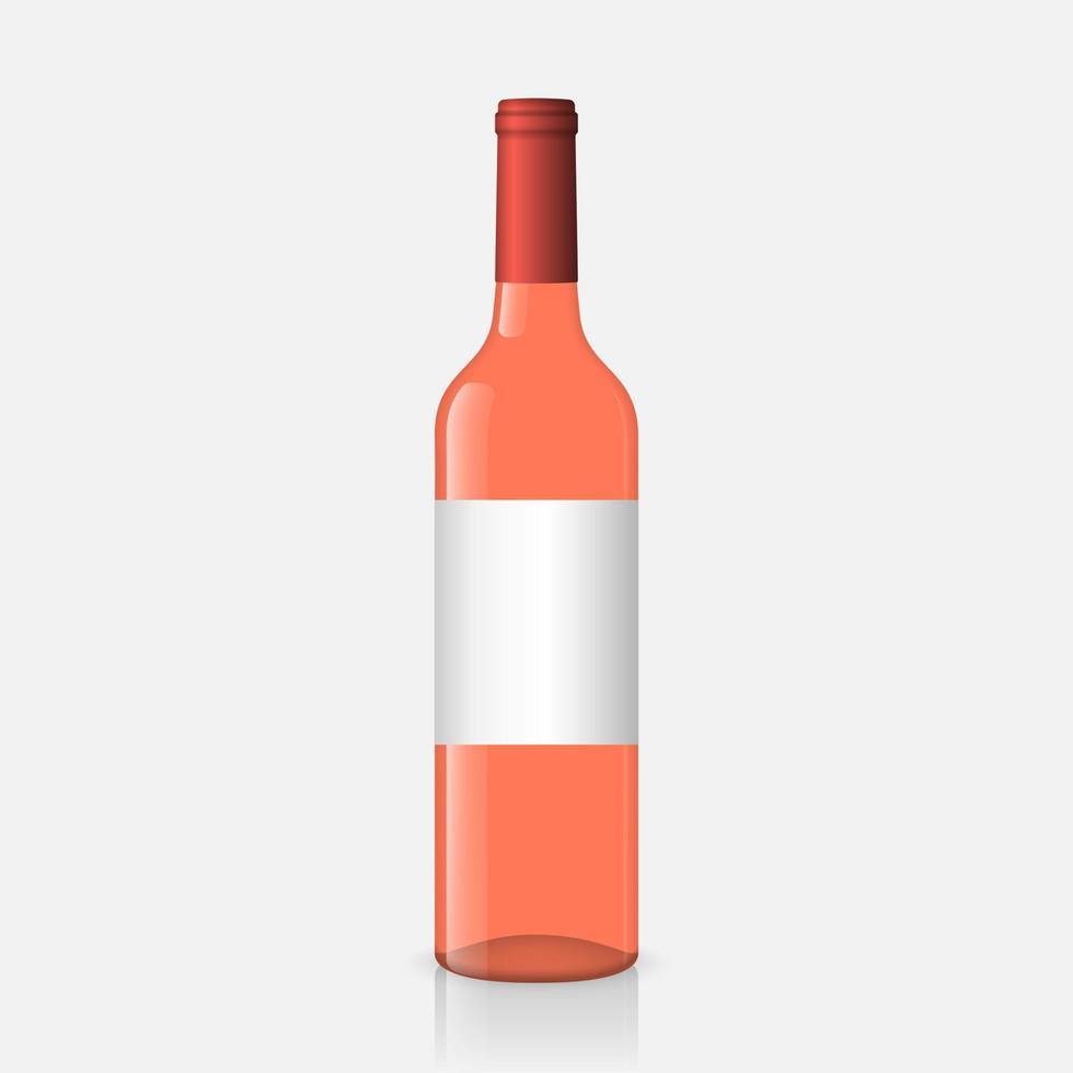 wine bottle on white background vector