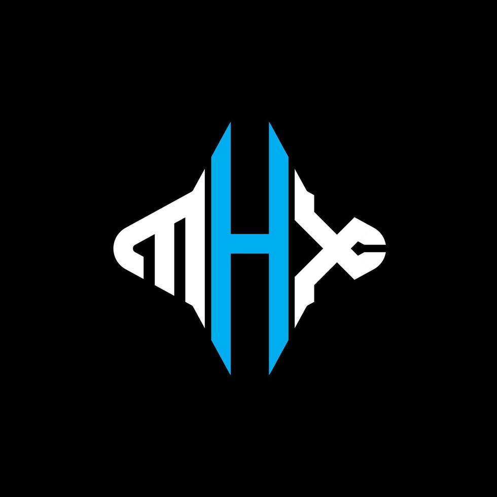 Diseño creativo del logotipo de la letra mhx con gráfico vectorial vector