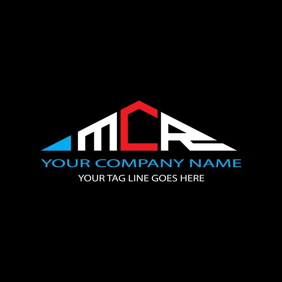 diseño creativo del logotipo de la letra mcr con gráfico vectorial vector