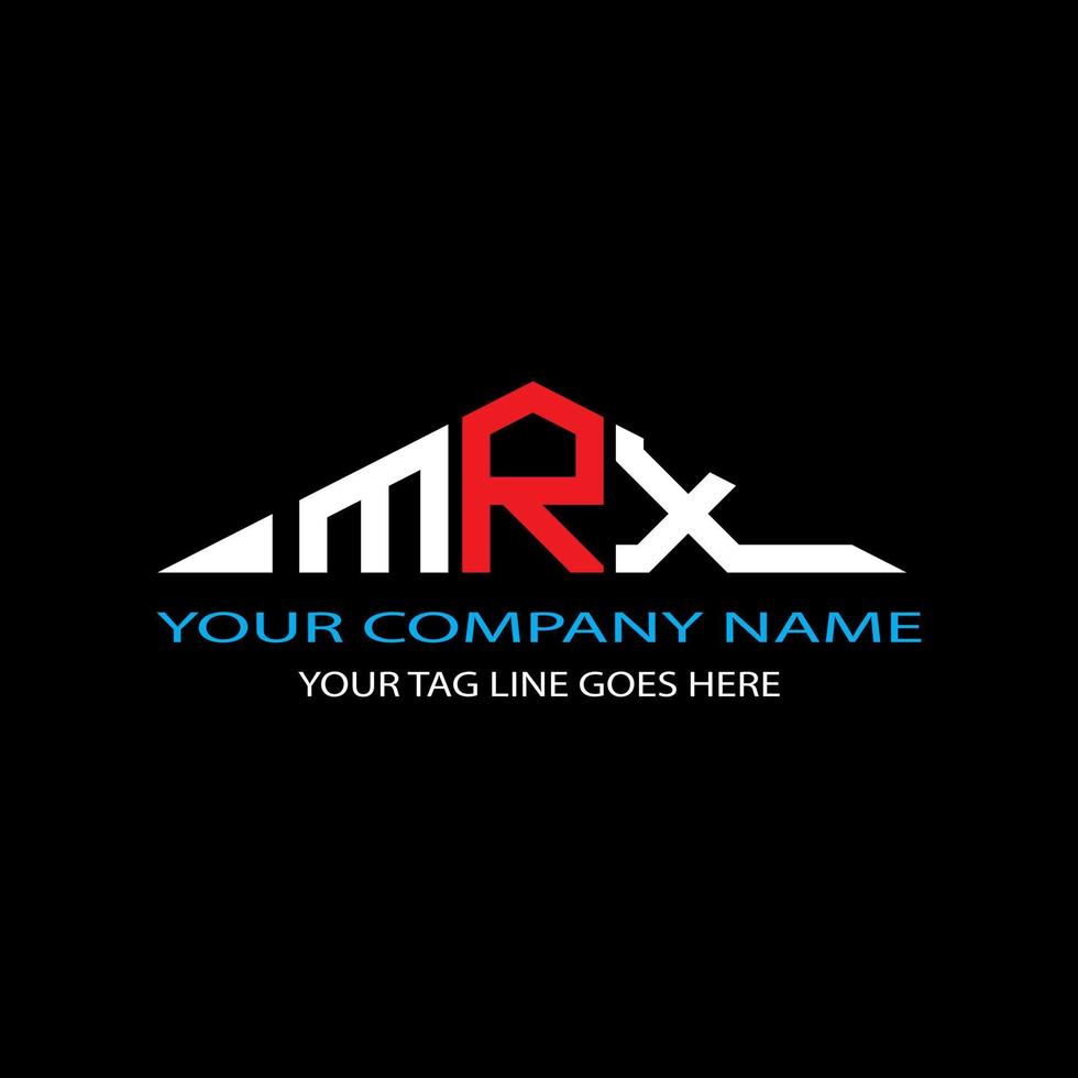 diseño creativo del logotipo de la letra mrx con gráfico vectorial vector
