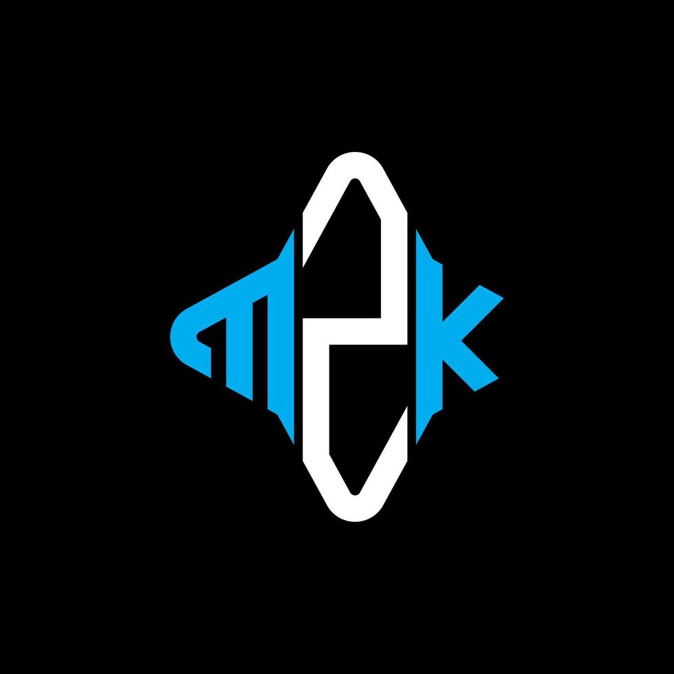 Diseño creativo del logotipo de la letra mzk con gráfico vectorial vector