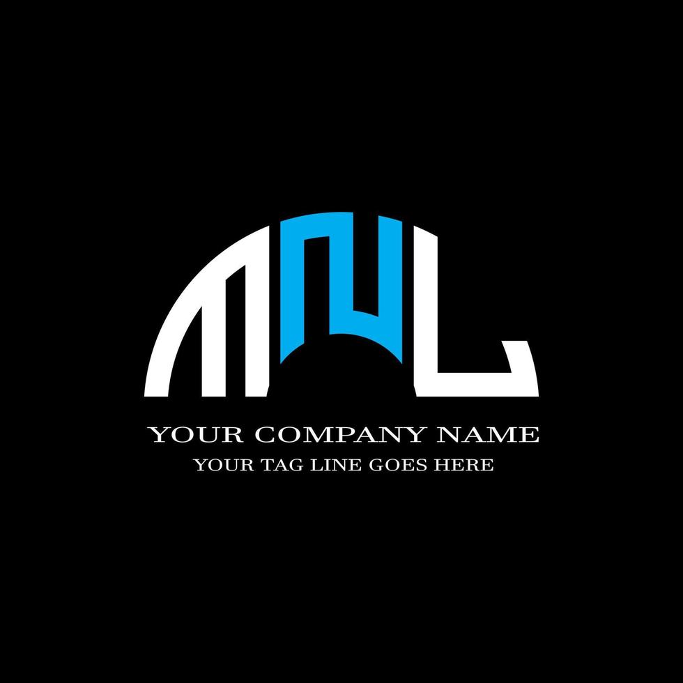 diseño creativo del logotipo de la letra mnl con gráfico vectorial vector