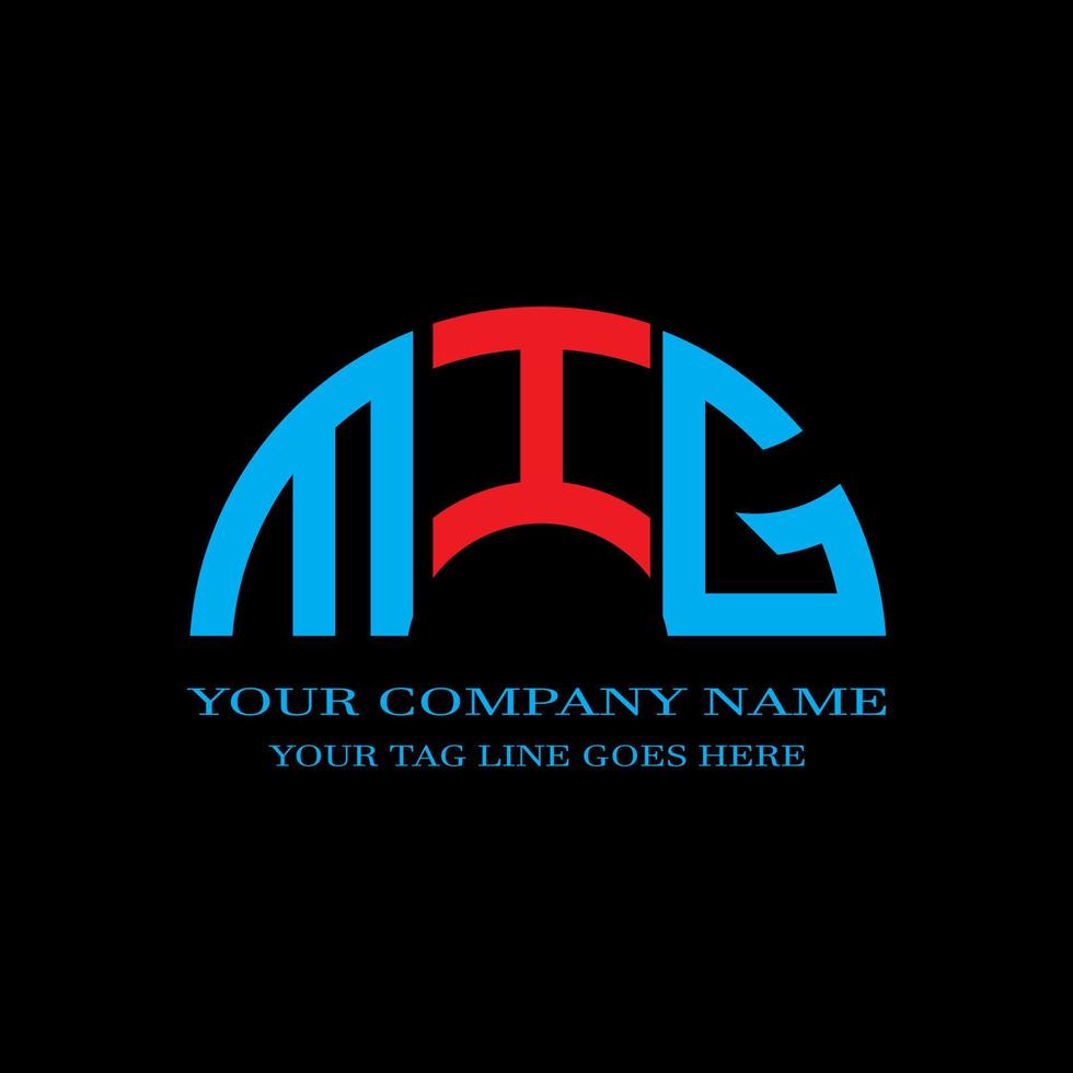 MIG letter logo creative design with vector graphic
