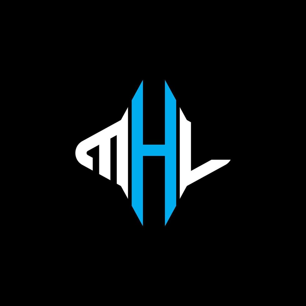 diseño creativo del logotipo de la letra mhl con gráfico vectorial vector