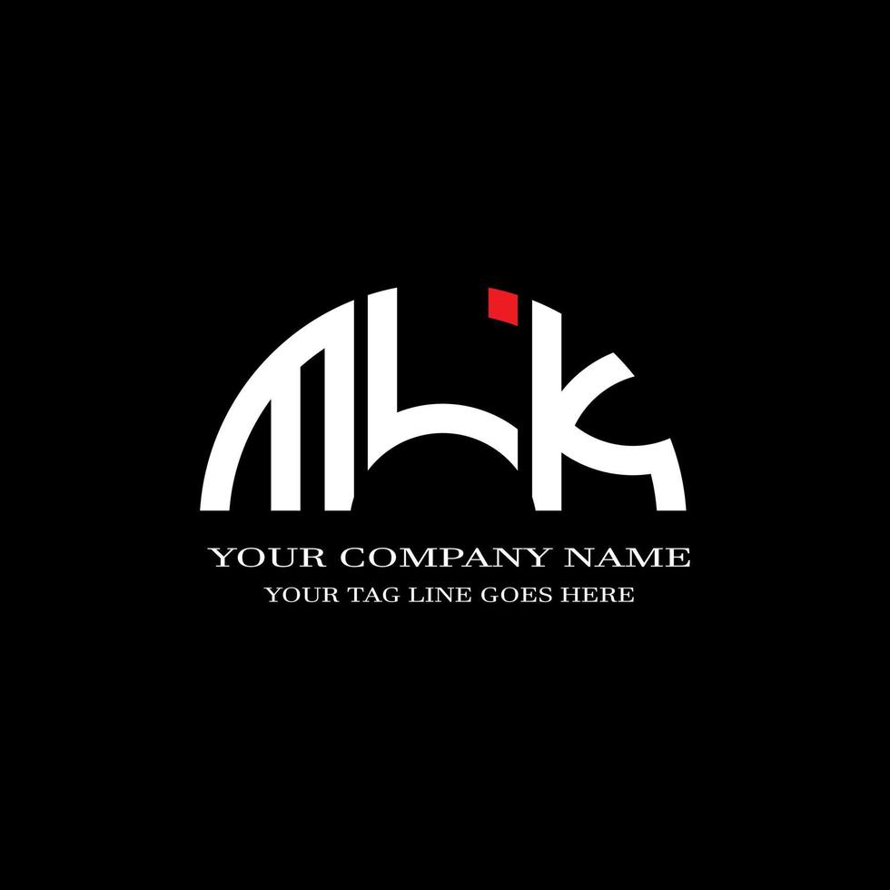 diseño creativo del logotipo de la letra mlk con gráfico vectorial vector