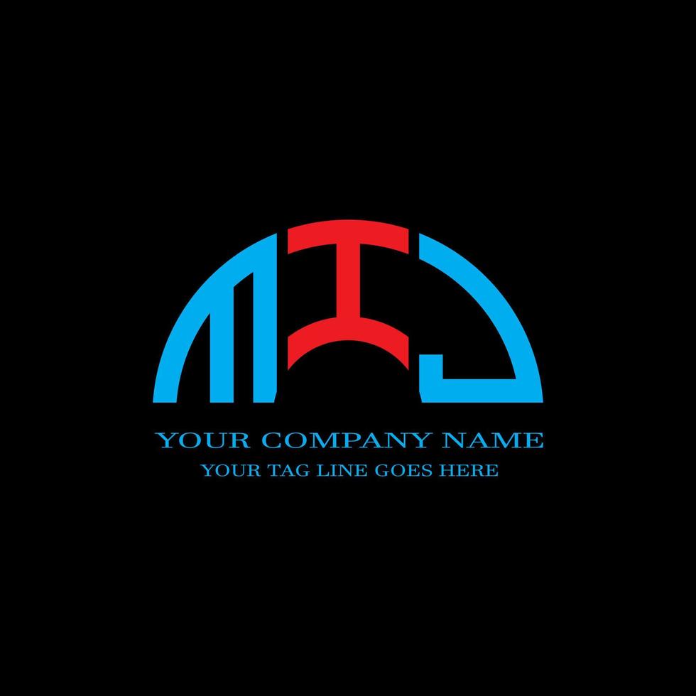MIJ letter logo creative design with vector graphic