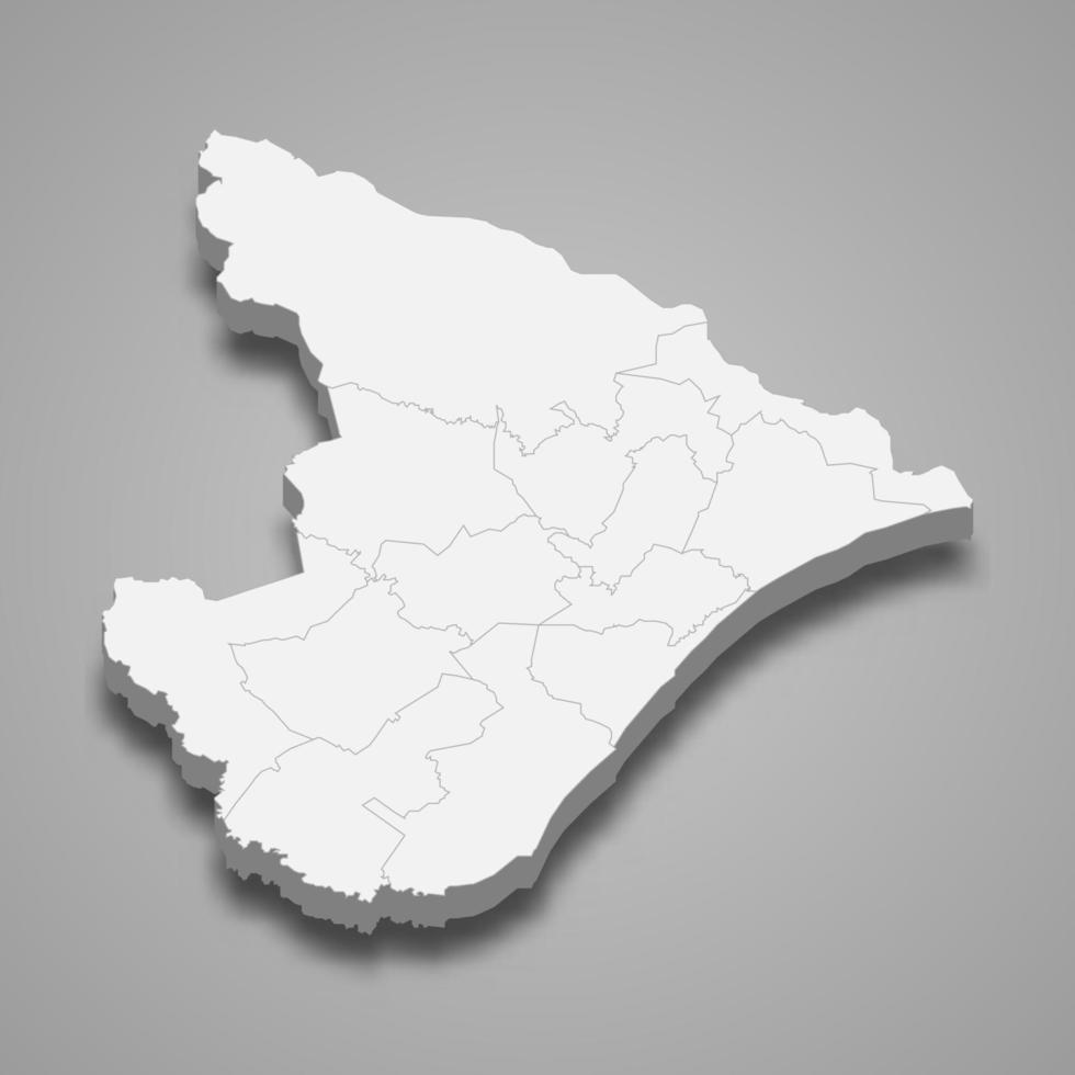 mapa 3d estado de brasil vector