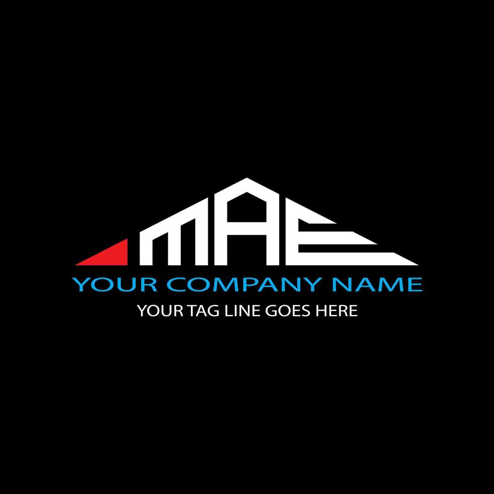 diseño creativo del logotipo de la letra mae con gráfico vectorial vector