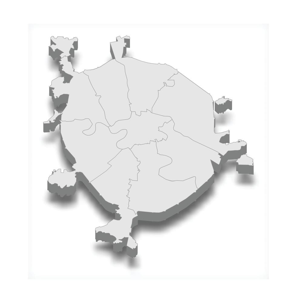 3d isometric map of Moscow City is a Capital of Russia vector