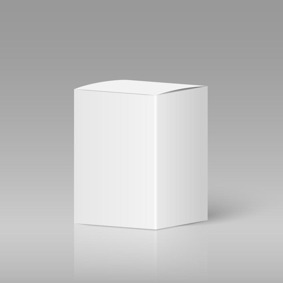 Realistic white blank box vector