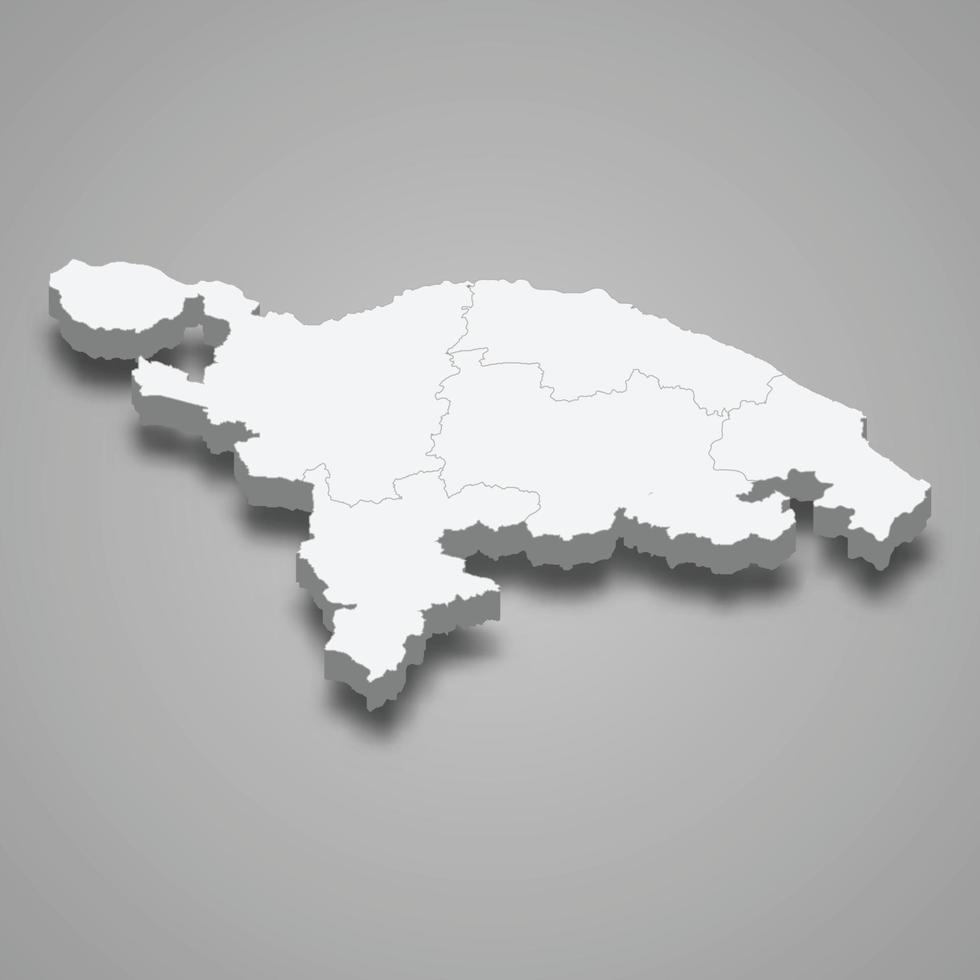 3d isometric map of Thurgau is a canton of Switzerland vector
