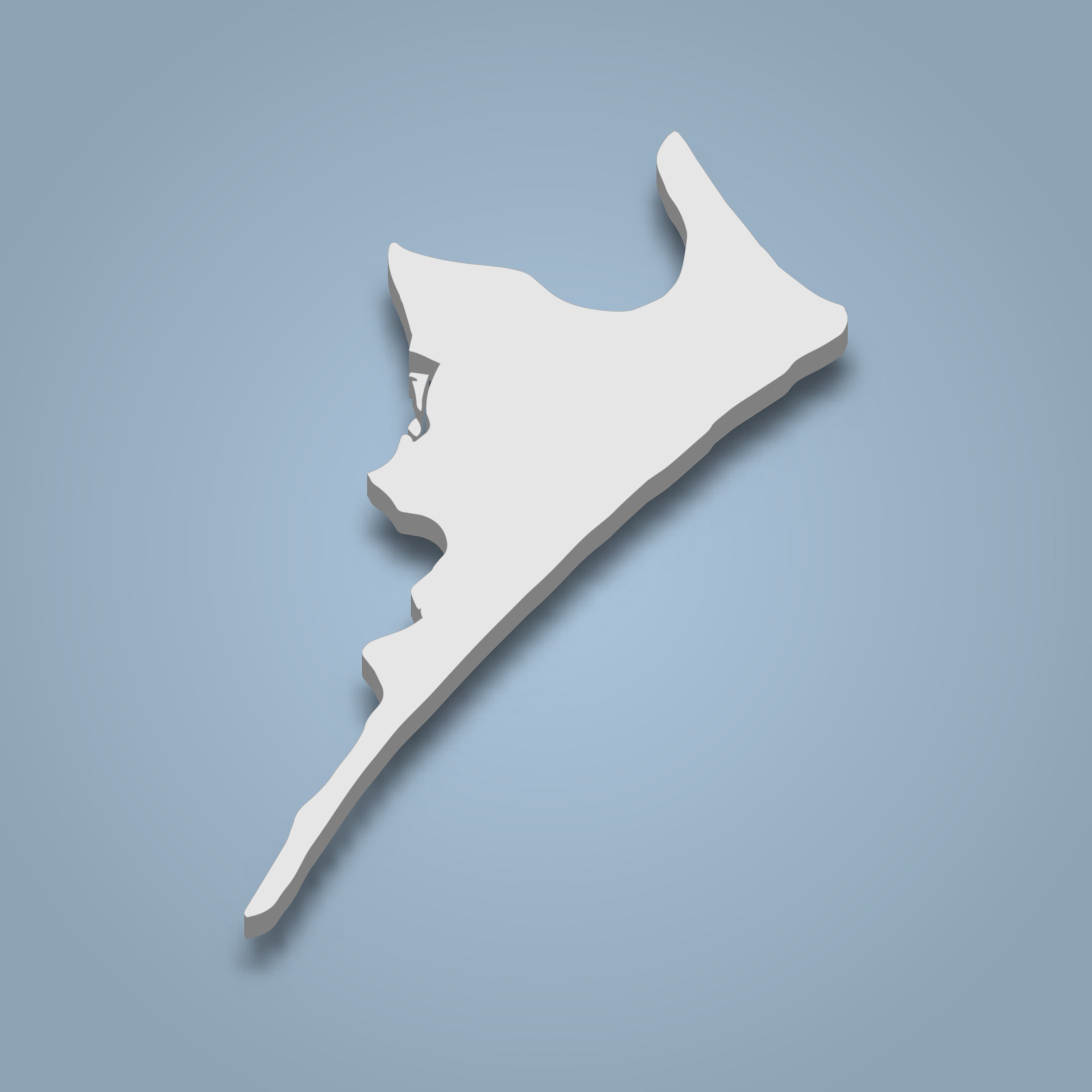 3d isometric map of Sea Island is an island in Golden Isles, Georgia