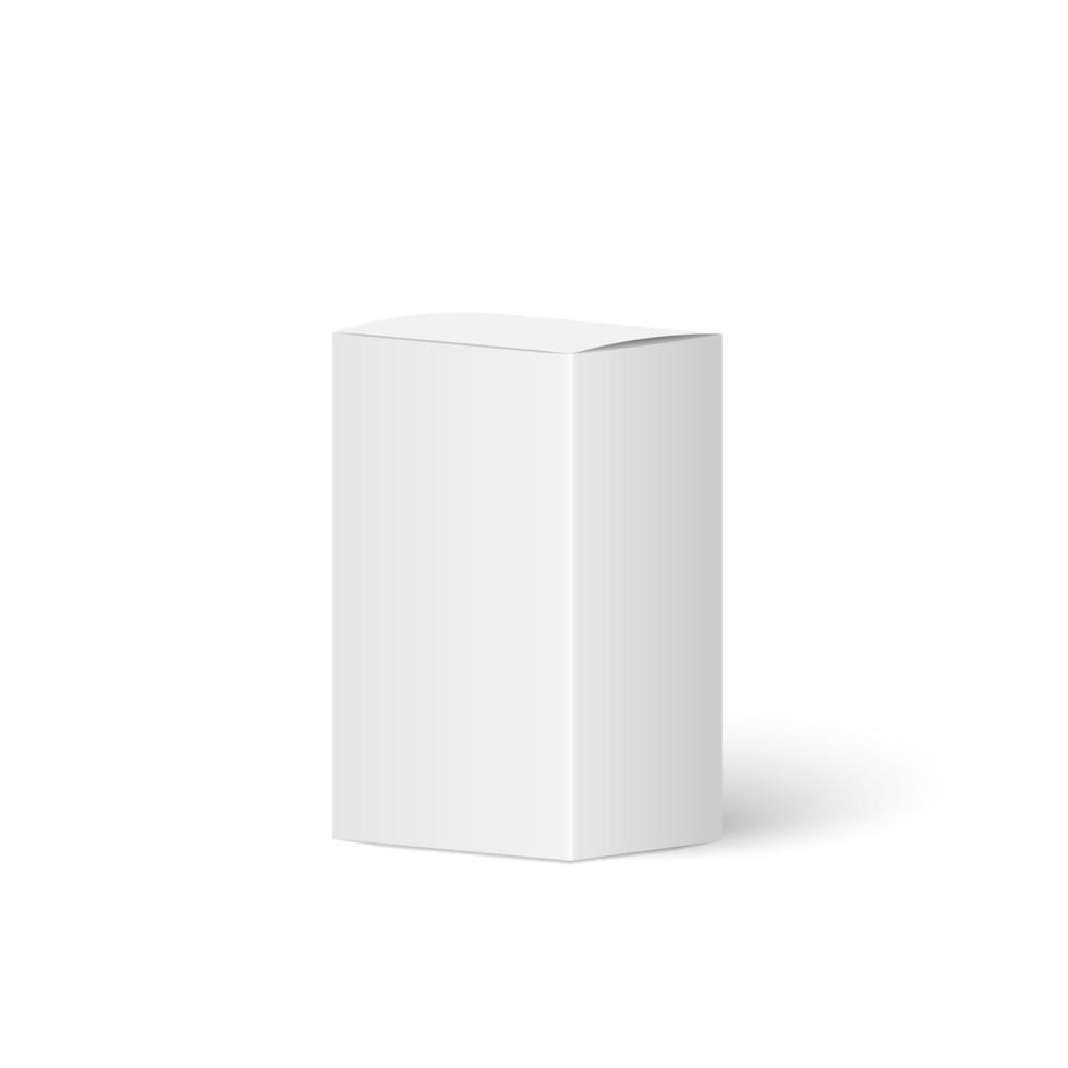 Realistic white blank box vector