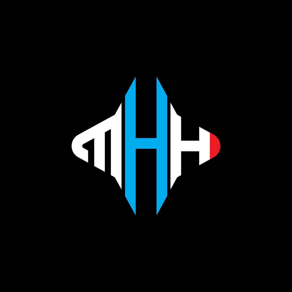 diseño creativo del logotipo de la letra mhh con gráfico vectorial vector