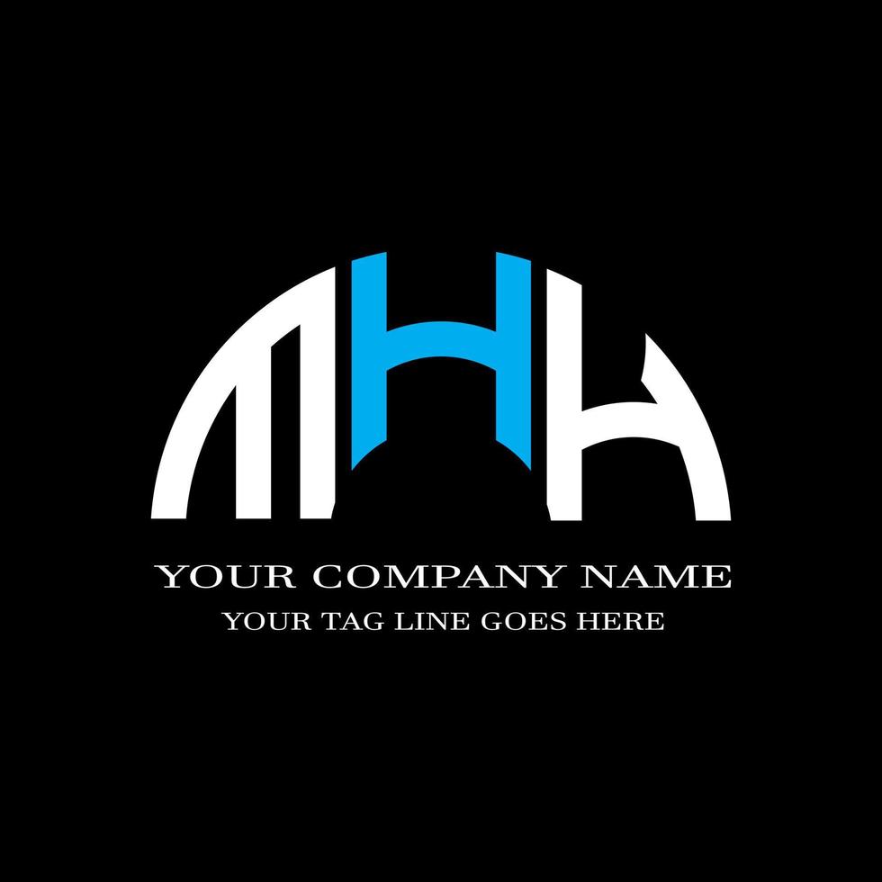diseño creativo del logotipo de la letra mhh con gráfico vectorial vector