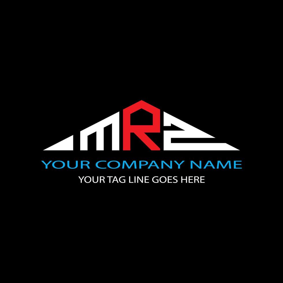 diseño creativo del logotipo de la letra mrz con gráfico vectorial vector