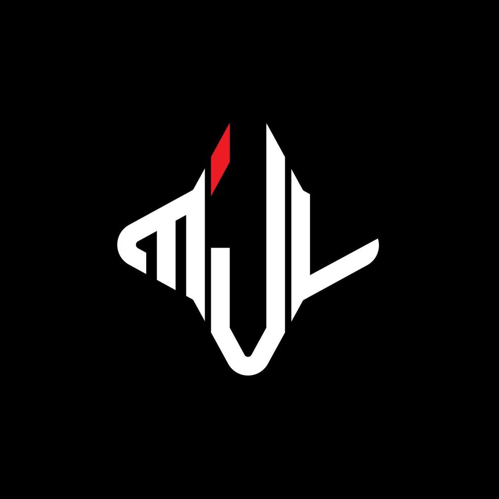 diseño creativo del logotipo de la letra mjv con gráfico vectorial vector