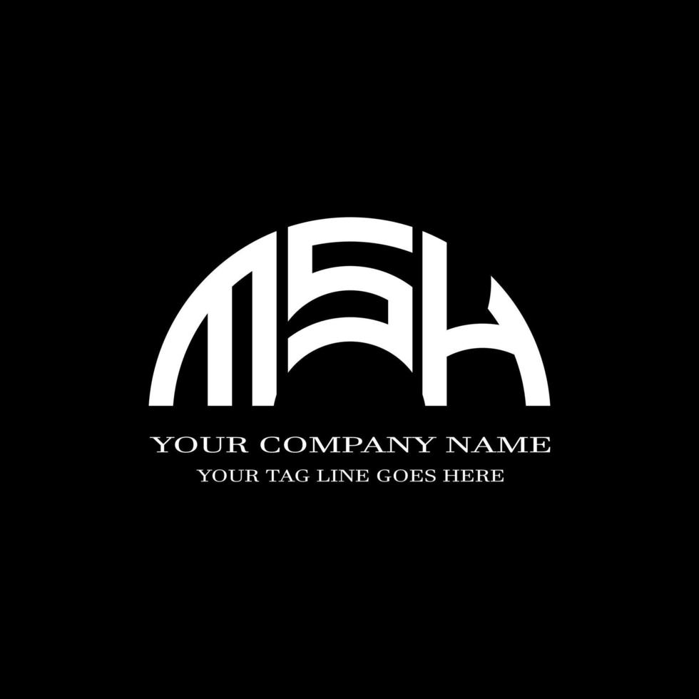 diseño creativo del logotipo de la letra msh con gráfico vectorial vector