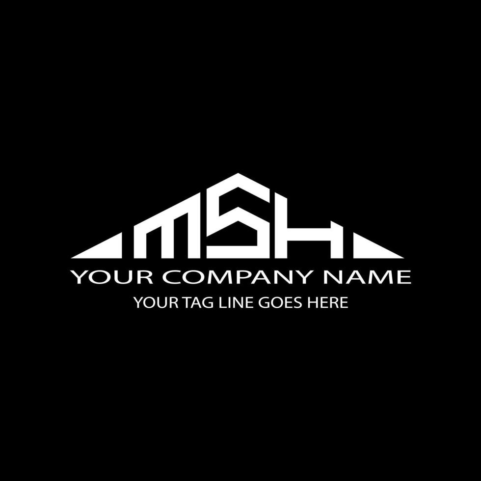 diseño creativo del logotipo de la letra msh con gráfico vectorial vector