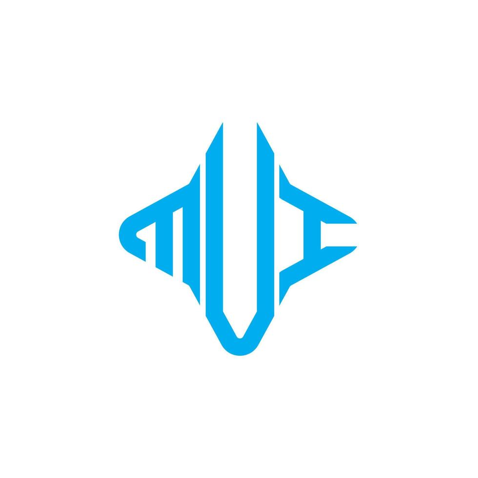 diseño creativo del logotipo de la letra mui con gráfico vectorial vector