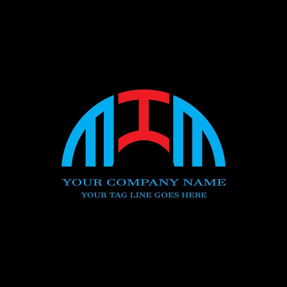 diseño creativo del logotipo de la letra mim con gráfico vectorial vector